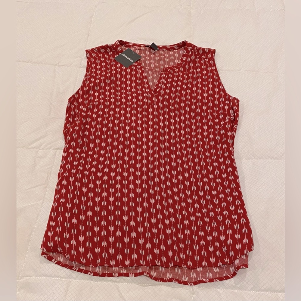 NWT Eddie Bauer Sunrise Sleeveless Popover - Red Clay, Medium